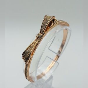 Kate Spade New York Bow Bangle Bracelet – Rose Gold Tone Crystal Accent